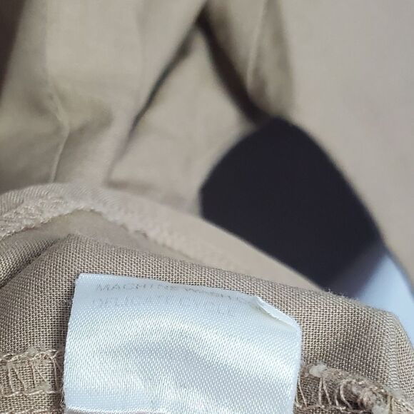 Lady Manhattan 16 Short Sleeve Button Down Shirt Tan Front Breast Pockets - Picture 7 of 7